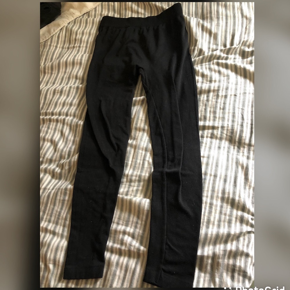 🔴 Tanco USA Leggings Fleece Pants Black Waist 25”